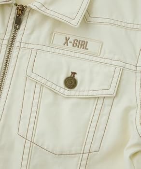 【X-girl】TRUCKER MINI DRESS X-Girl Trucker Mini Dress for Women Casual Dress, white (off